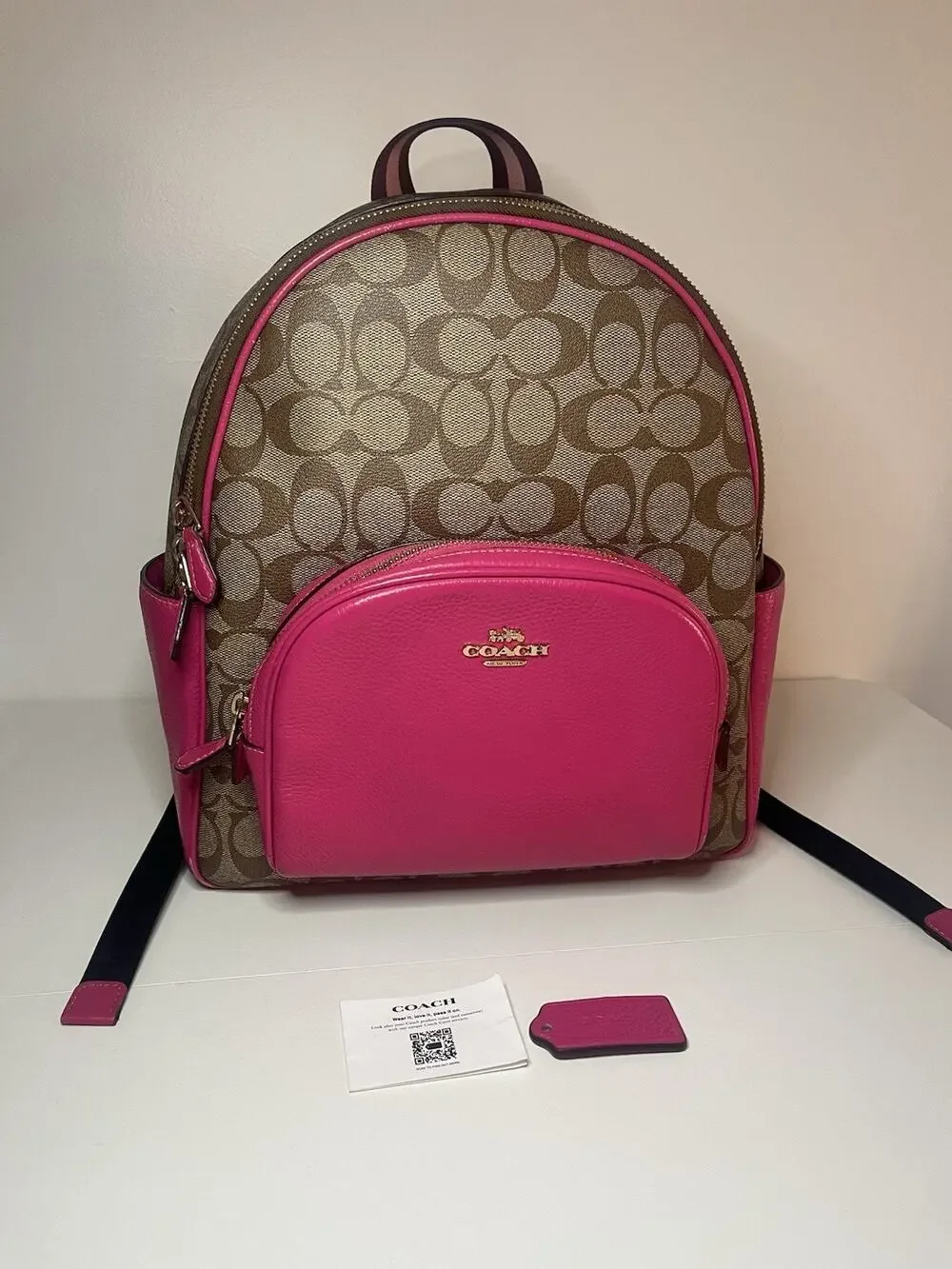 coach court backpack pink Coach Court Backpack (IM/Fuchsia) |